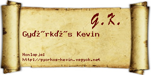 Györkös Kevin névjegykártya